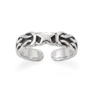 Oxidized Celtic Star Design Toe Ring