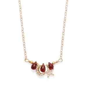 16 + 2 Celestial Garnet Charm Necklace