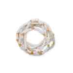 White Glass and Rubber Bead Friendship Bracelet Set