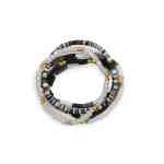 Black Glass and Rubber Bead Friendship Bracelet Set