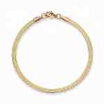7 18 Karat Gold PVD Stainless Steel 3mm Herringbone Bracelet