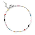 6.5 + 1 Stainless Steel Multicolor Confetti Satellite Bracelet