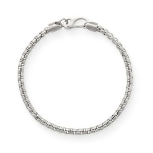 8.5 4mm Stainless Steel Rounded Box Chain Mens' Bracelet