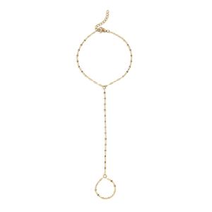 7.5 + 1 18 Karat Gold PVD Stainless Steel Coffee Hand Chain