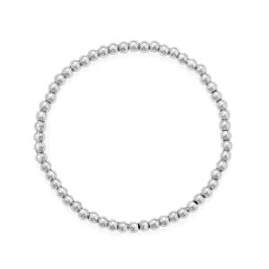 7.5 4mm Stainless Steel Bead Stretch Bracelet