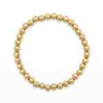 7.5 6mm 18 Karat Gold PVD Stainless Steel Bead Stretch Bracelet