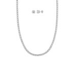 4-5mm CZ Tennis Necklace and Earrings Jewelry Set