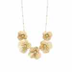 16 + 3 Gold Tone Crystal Flower Fashion Statement Necklace