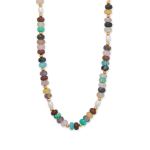 16 + 3 Multicolor Bead and Imitation Pearl Fashion Necklace