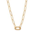17 18 Karat Gold Plated Inverted Hinge Fashion Necklace