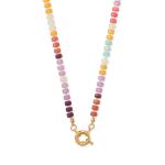 17 Gold Tone Multicolor Acrylic Bead Fashion Necklace