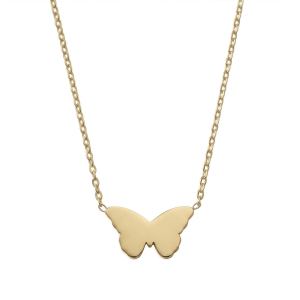 18 + 2 18 Karat Gold PVD Stainless Steel Butterfly Necklace