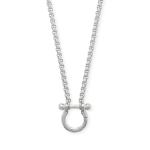18 + 2 Stainless Steel Horseshoe Carabiner Necklace