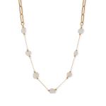 16 + 2 18 Karat Gold PVD Stainless Steel Quartz Crystal Station Necklace