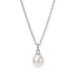 16 Stainless Steel Cultured Freshwater Pearl Drop Necklace