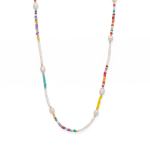 15 + 3 Cultured Freshwater Rice Pearl and Seed Bead Fashion Necklace