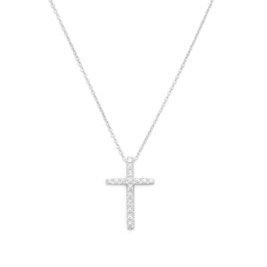 16 CZ Cross Necklace