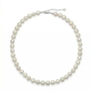 18+2 White Cultured Freshwater Pearl Knotted Necklace