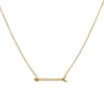 16 + 2 14 Karat Gold Plated Arrow Design Necklace