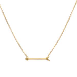 16 + 2 14 Karat Gold Plated Arrow Design Necklace