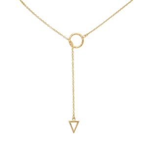 24 14 Karat Gold Plated Multishape Lariat Necklace