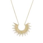 Shine On! 14 Karat Gold Plated Sunburst Necklace