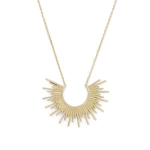 Shine On! 14 Karat Gold Plated Sunburst Necklace