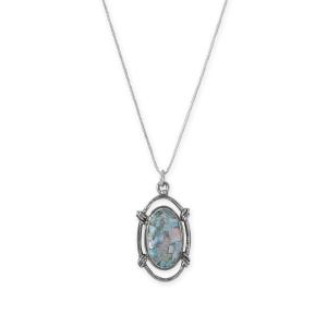 Oxidized Rope Design Ancient Roman Glass Necklace