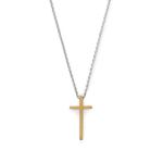 Two Tone Cross Necklace