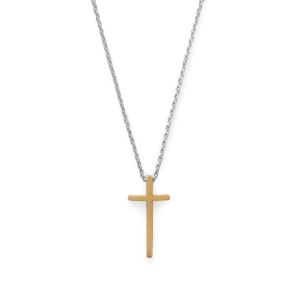 Two Tone Cross Necklace