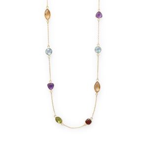 Multi Stone Madness! 25 14 Karat Gold Plated Multi Stone Necklace
