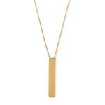 16 + 2 14 Karat Gold Plated Vertical Bar Drop Necklace