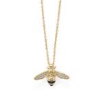 BEE Mine! 16+2 14 Karat Gold Plated Signity CZ Bee Necklace