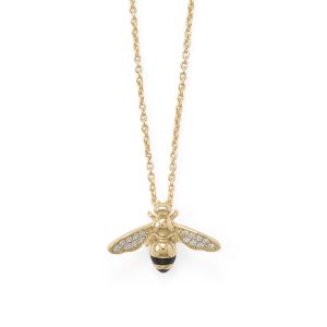 BEE Mine! 16+2 14 Karat Gold Plated Signity CZ Bee Necklace