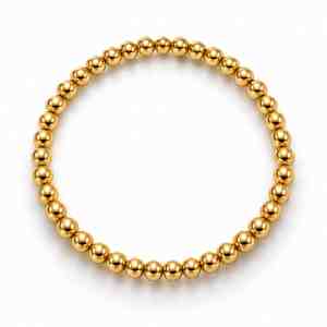 Gold filled stretch bracelet with round 4mm beads and a smaller accent bead