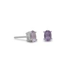 Faceted Oval Amethyst Earrings