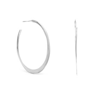 Flat Tapered 3/4 Hoop Earrings