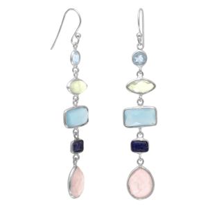 Gorgeous Multistone Long Drop Earrings