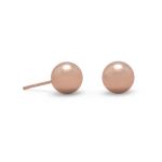 14 Karat Rose Gold Plated 8mm Ball Stud Earrings