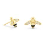 BEE Mine! 14 Karat Gold Plated Signity CZ Bee Earrings