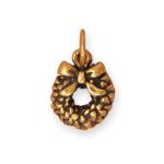 Silver or Gold Wreath Charm