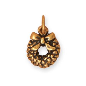 Silver or Gold Wreath Charm