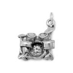 Oxidized 3D Drum Set Charm