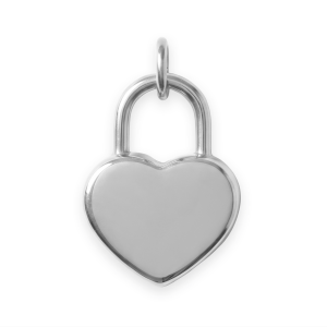 Stainless Steel Engravable Heart Lock Charm