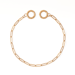 9 18 Karat Gold PVD Stainless Steel Paperclip Bag Chain